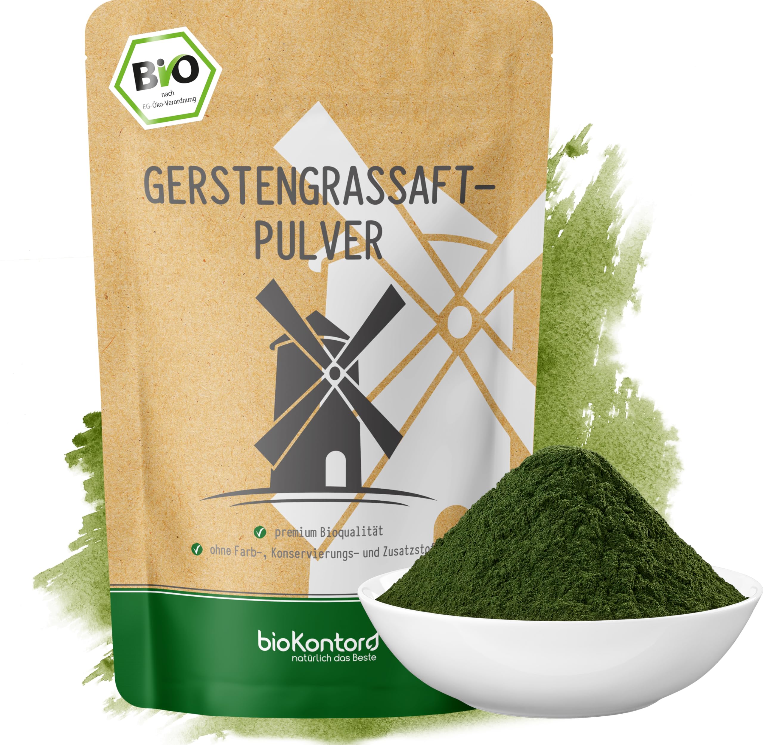 Gerstengrassaftpulver BIO 250 g - Rohkostqualität aus den USA - ohne Zusätze ideal zum Anthony William Smoothie | bioKontor
