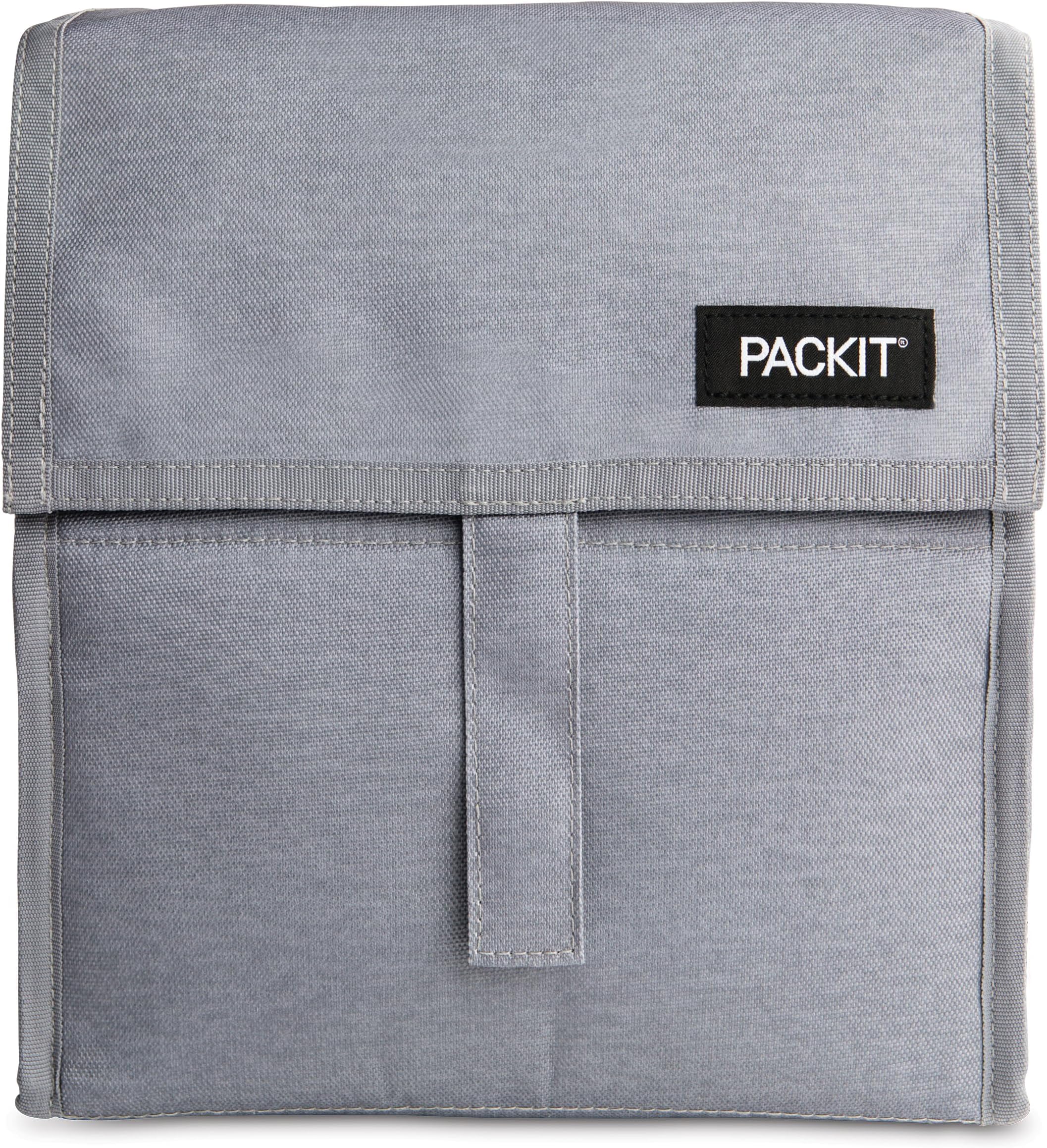 PackIt(R) Freezable Lunch Bag, Gray Fog, Built with EcoFreeze(R) Technology, Foldable, Reusable, Zip and Velcro Closure with Buckle Handle, Designed for Work Lunches and Fresh Lunch On the Go