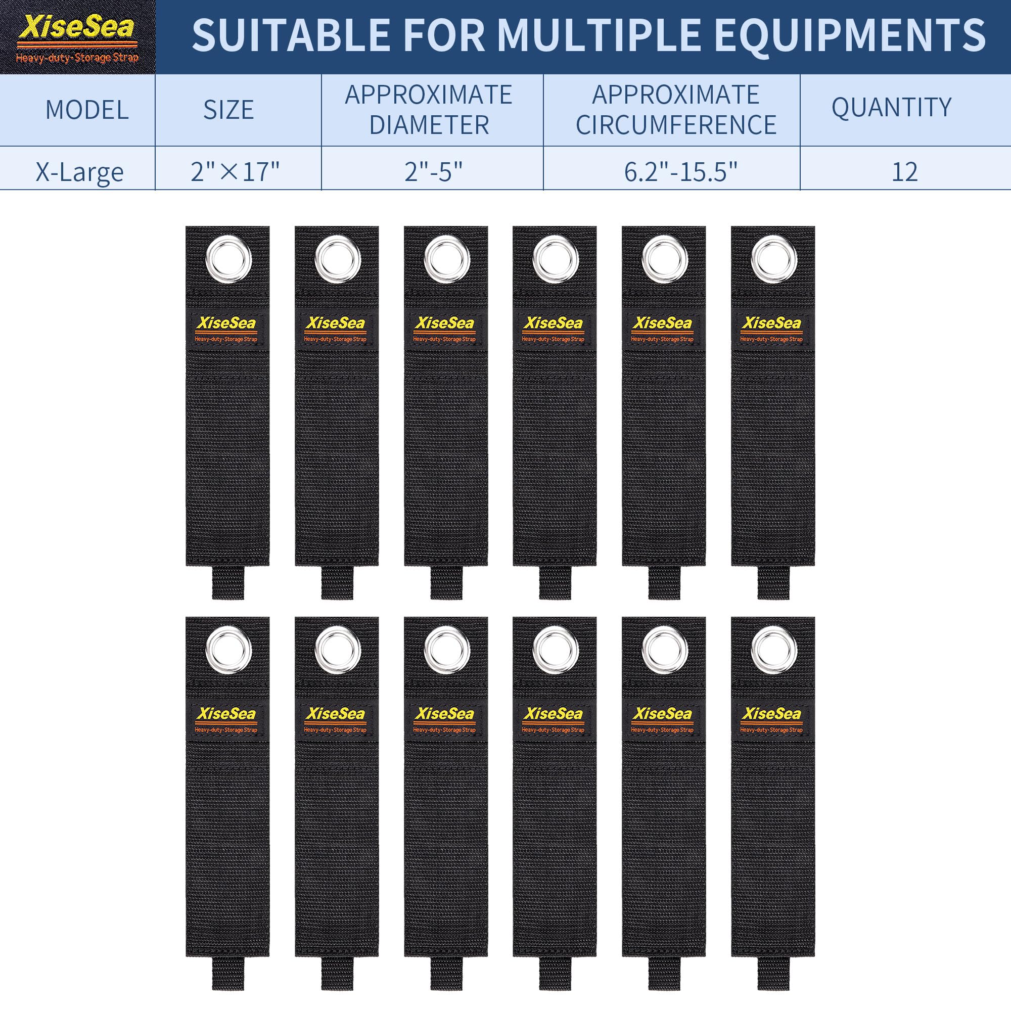 Heavy Duty Storage Straps, Cord Wrap Keeper for Cords, Hoses, Rope, RV, Boat, Garage Organization (NO6-12pcs)