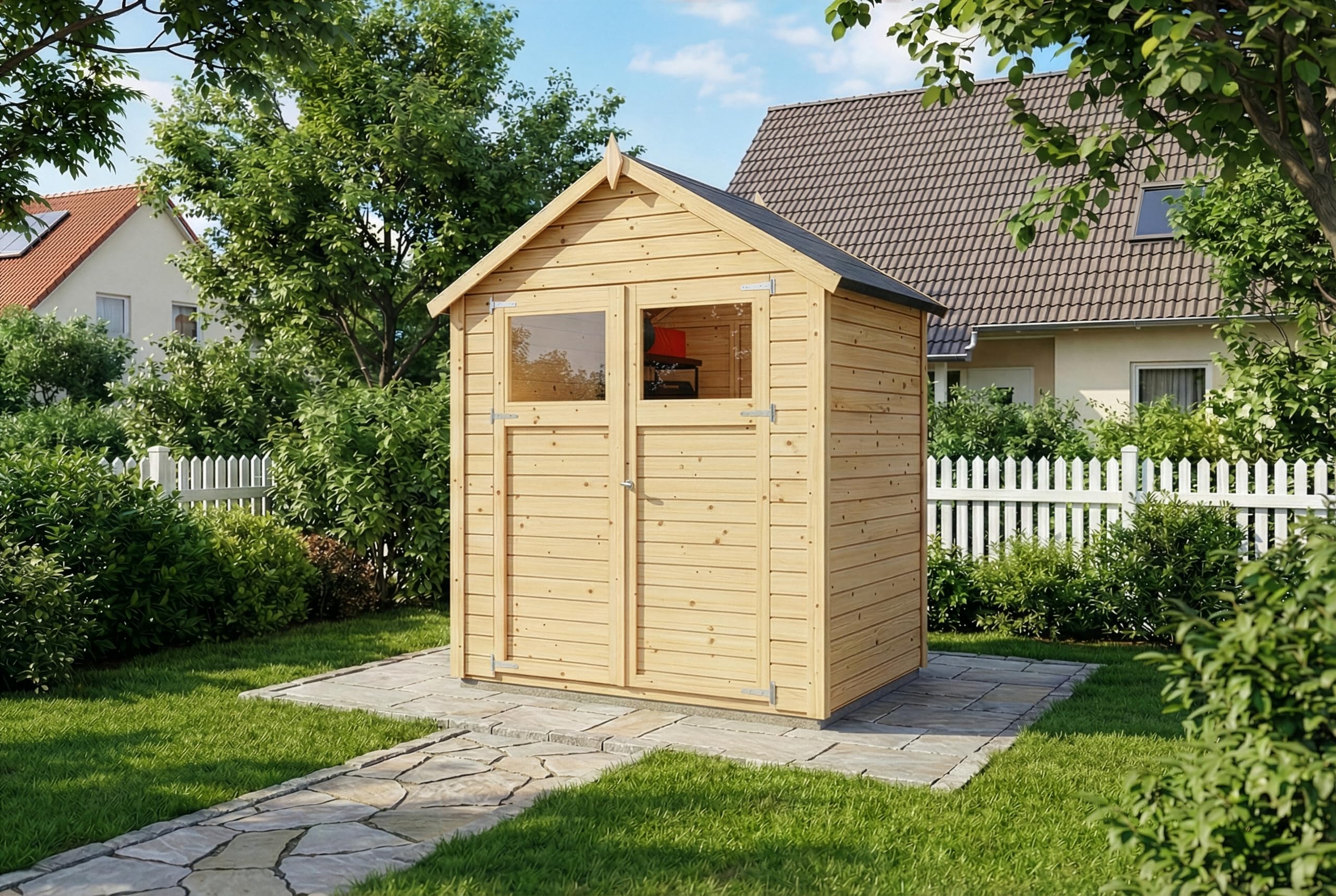 Alpholz Gerätehaus Alisha aus Fichten-Holz + 202 x 131 cm | Produktbeschreibung