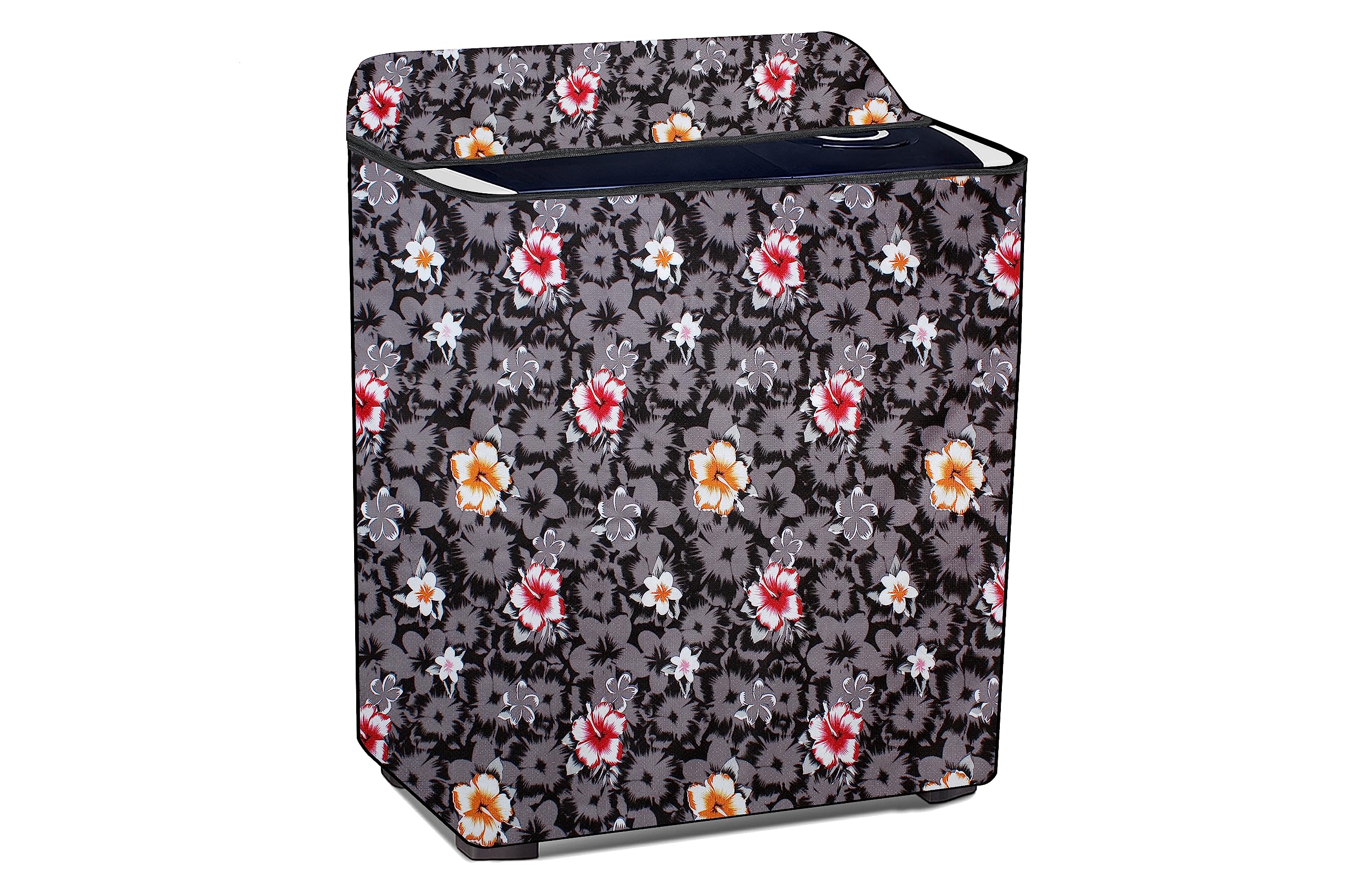 Stylista Washing Machine Cover Compatible for Samsung 7.5 KG Semi-Automatic Top Loading WT75B3200GD/TL, Symmetric Pattern Grey