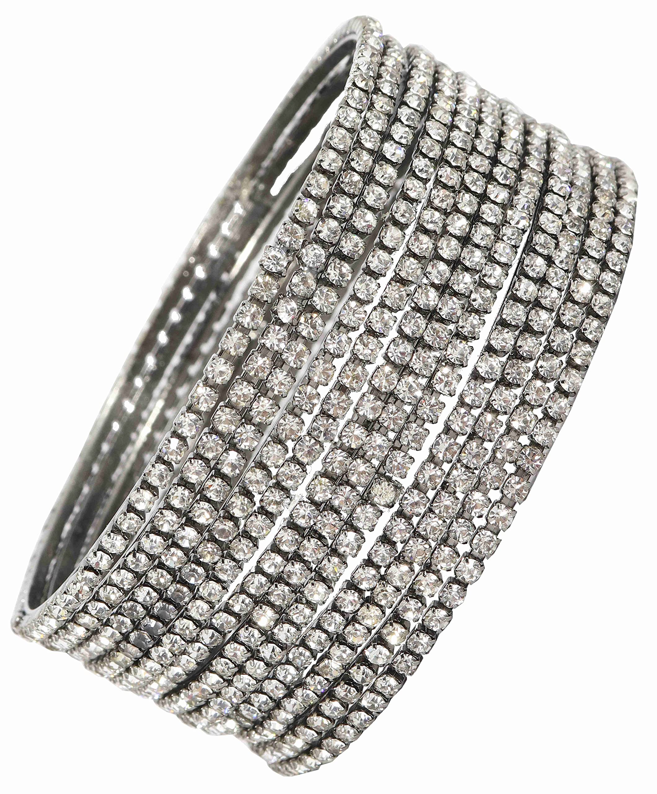 Women's Sleek Bangle Set with Zircon Gemstones