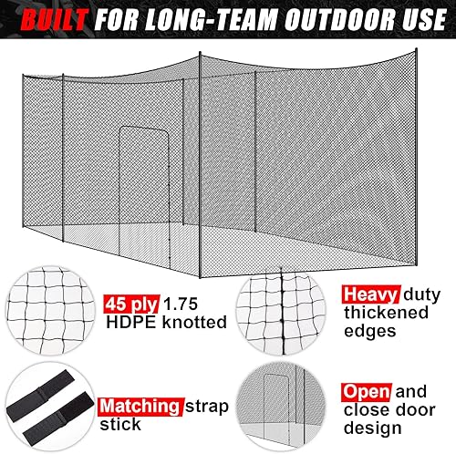 Miniatura 3 de Red de jaula de bateo de béisbol, red de práctica de bateo de sóftbol, red portátil de lanzamiento, redes de barrera deportiva, equipo de
