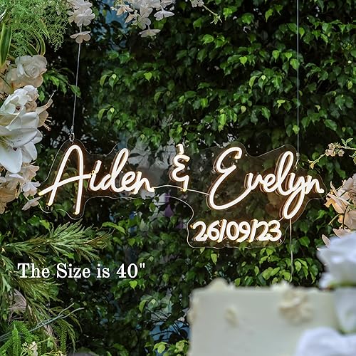 Miniatura 4 de Letrero de neón profesional con nombre personalizado, letrero de neón LED personalizable más grande para telón de fondo, decoración de bodas, micro