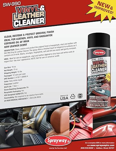Miniatura 2 de Sprayway Limpiador de vinilo y cuero, lata de 15 onzas, 1 unidad