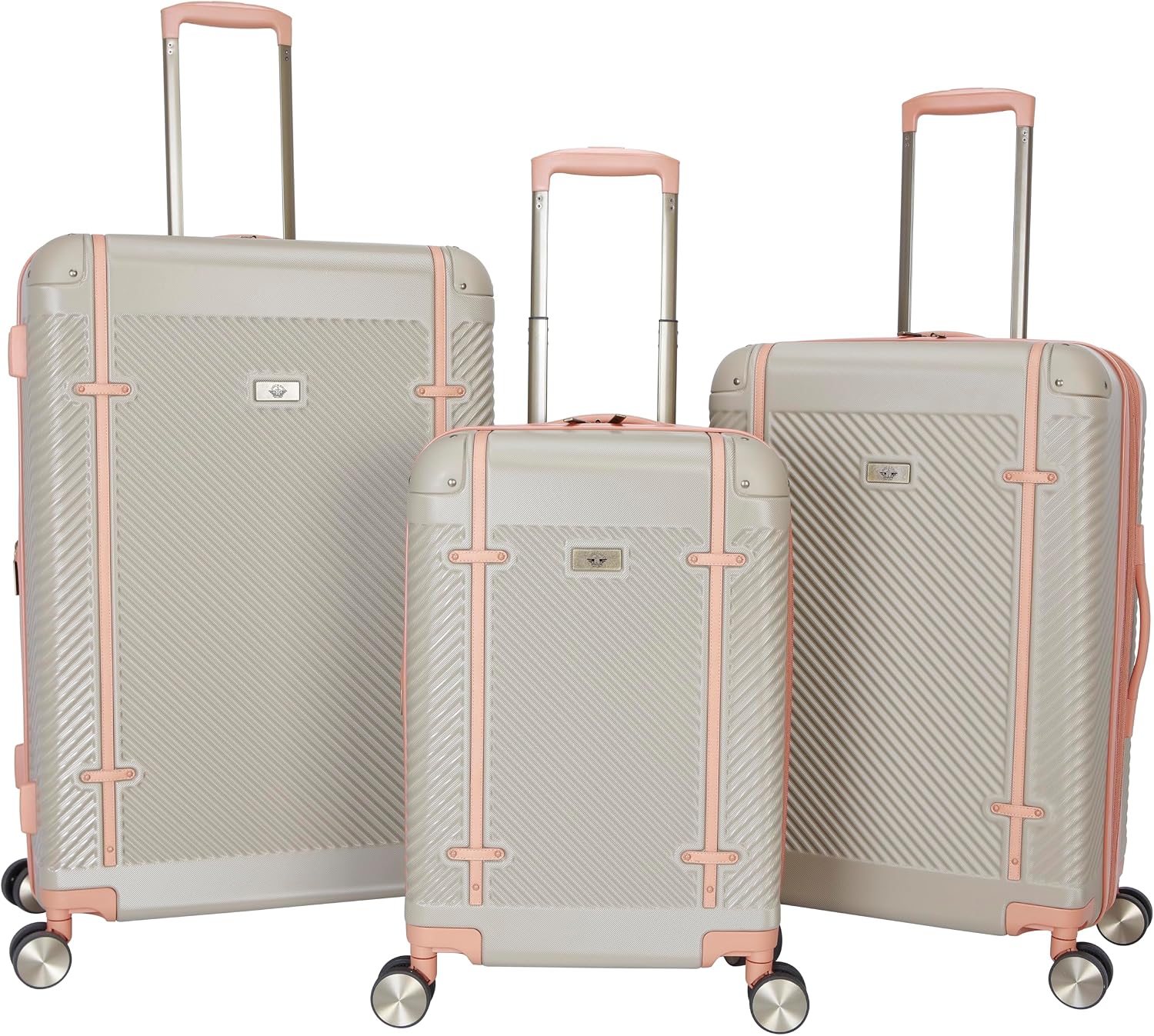 Dockers Spectra Hardside Expandable 8-Wheel Spinner Checked Luggage, 3-Piece Set, Timberwolf