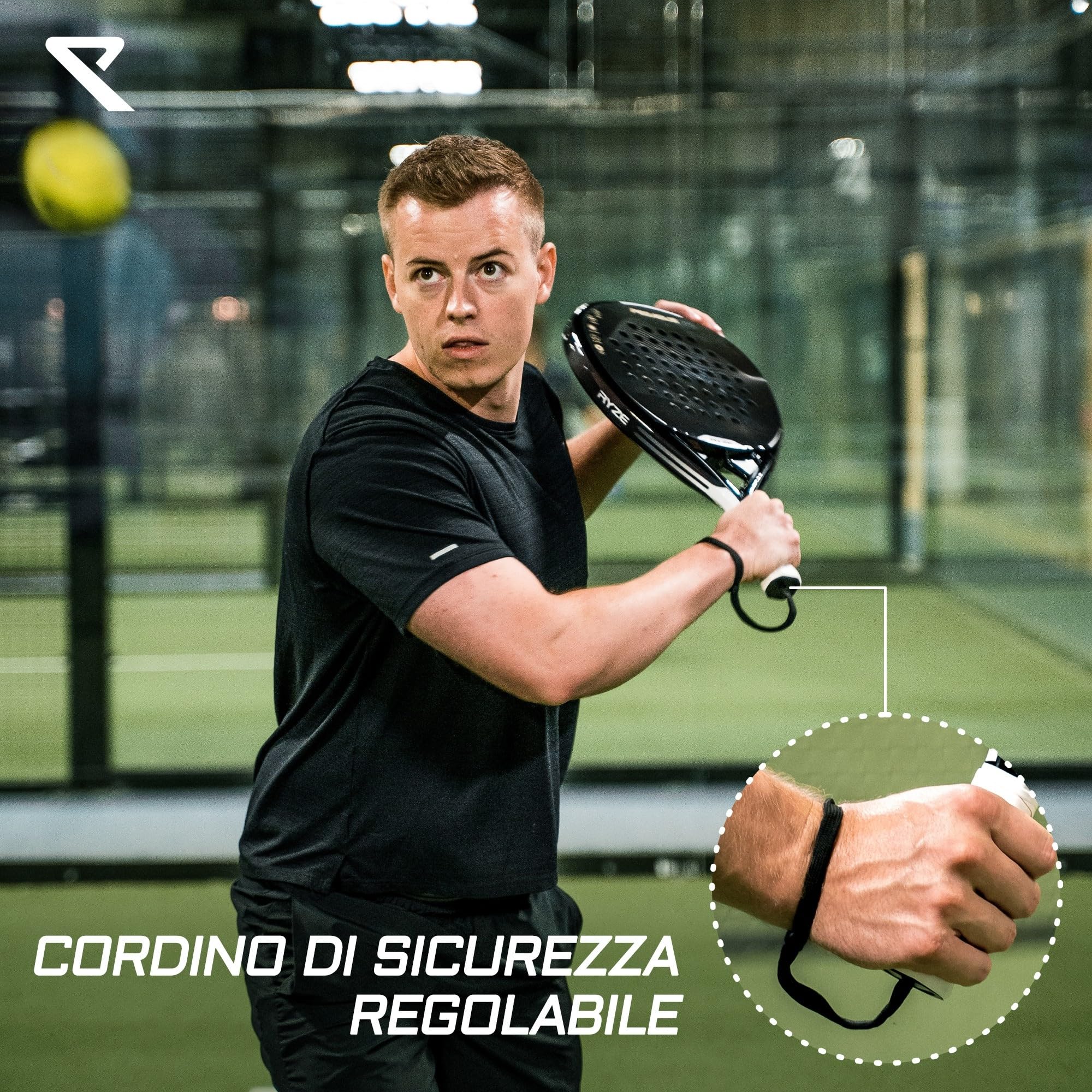 RYZE Racchetta da Padel 100% in Fibra di Carbonio - Massima Potenza + Controllo - con EVA-17 Flex - Struttura Leggera e Resistente - Padel Racchetta per Uomo e Donna - Custodia Inclusa