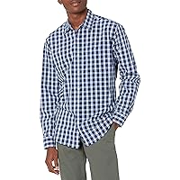 Amazon Essentials Camicia Casual in Popeline a Maniche Lunghe vestibilità Regular Uomo