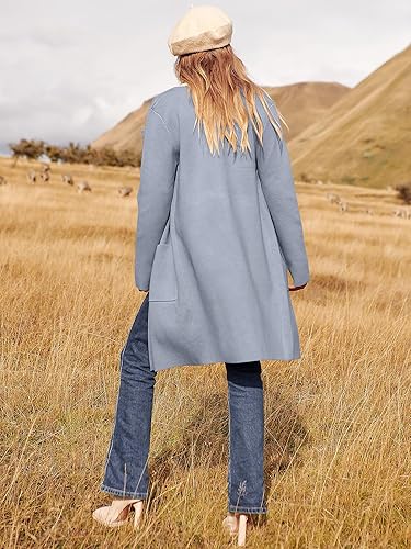 Vista 5 de ANRABESS Cárdigan ligero de punto con frente abierto para mujer, suéter largo casual para mujer, abrigo para otoño 2024