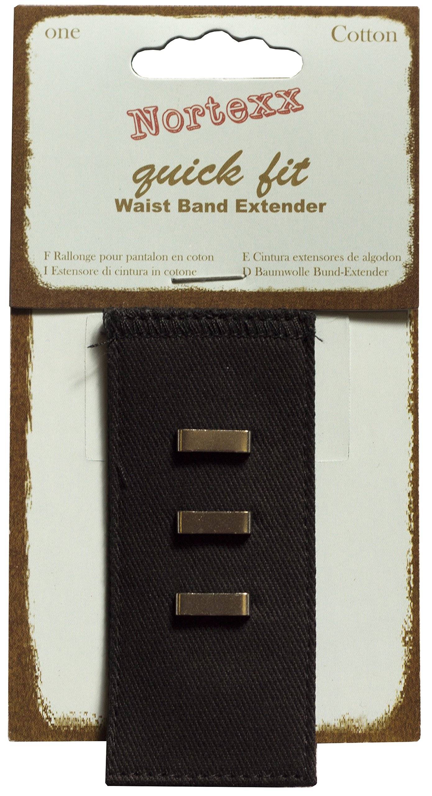 Nortexx Quick Fit Waist Button Extender, Black