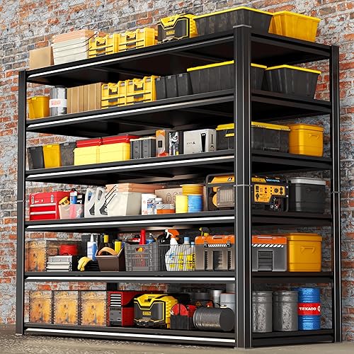 Miniatura 30 de Estantería de metal resistente para garaje, estantes de almacenamiento ajustables de 5 niveles, 3000 libras para garaje y sótano, cocina y despensa,