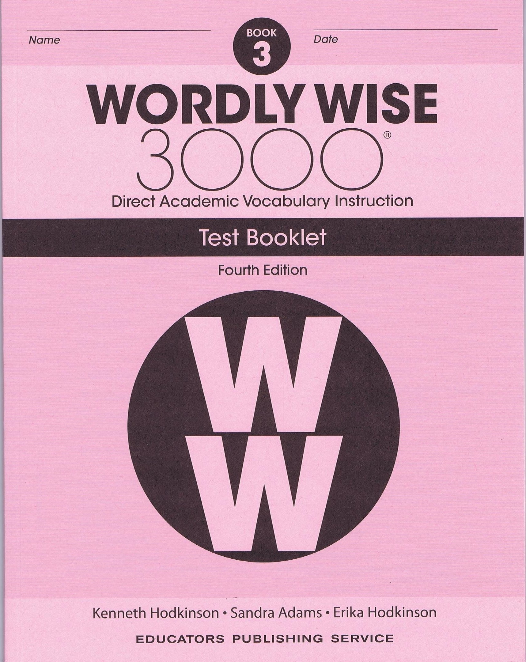 Wordly Wise, Grade 3 Test Booklet