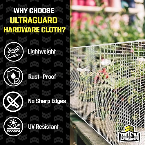 Miniatura 2 de BOEN Red de malla de plástico de 2 x 15 pies, color blanco, barrera de protección de árbol de conejos, ciervos y roedores, protección de cubierta,