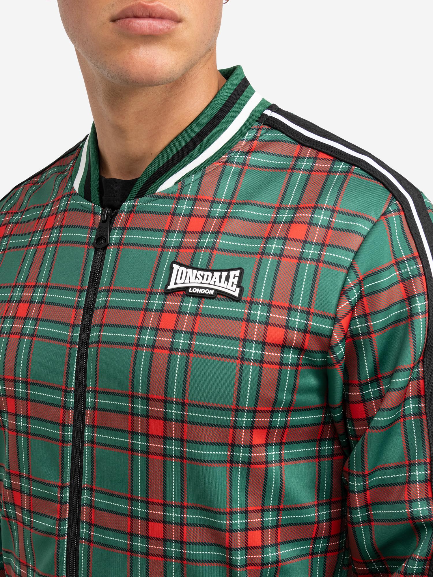 Lonsdale Męski dres treningowy wąski krój EDGWARE, zielony/czerwony/czarny/biały, XL, zielony/czerwony/czarny/biały, XL