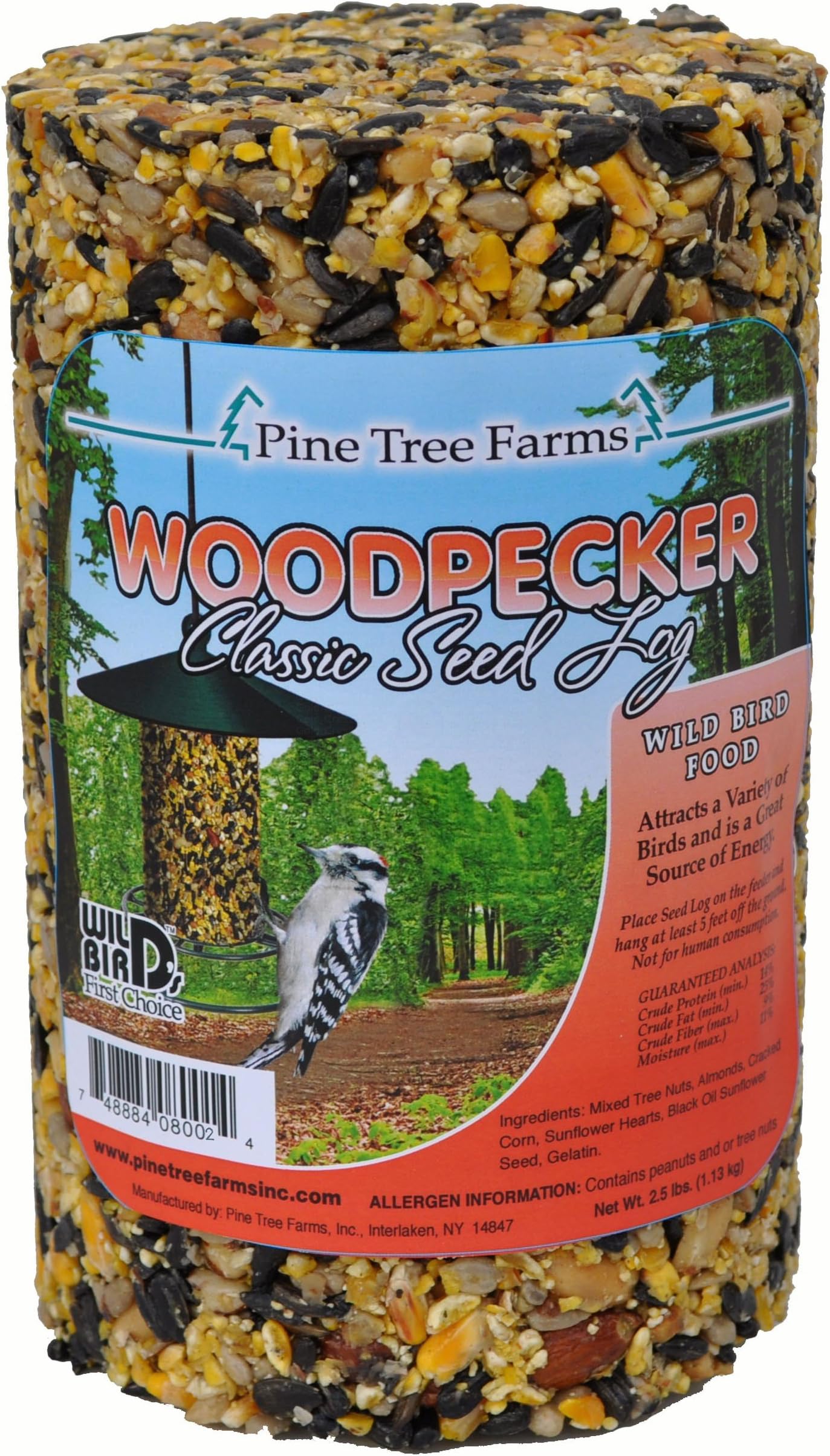 Pine Tree Farms 8002 Woodpecker Classic Seed Log, 76-Ounce