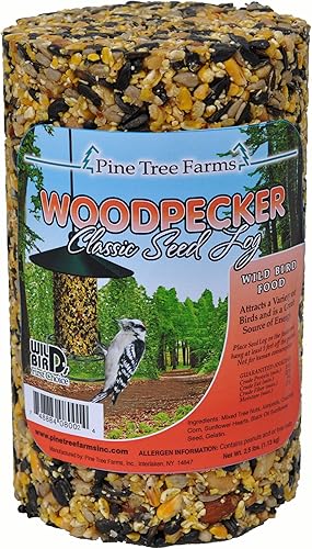 Miniatura 2 de Paquete de 2 troncos de semillas de pájaro carpintero Pine Tree Farms 8004 de 5 libras, fabricado en Estados Unidos