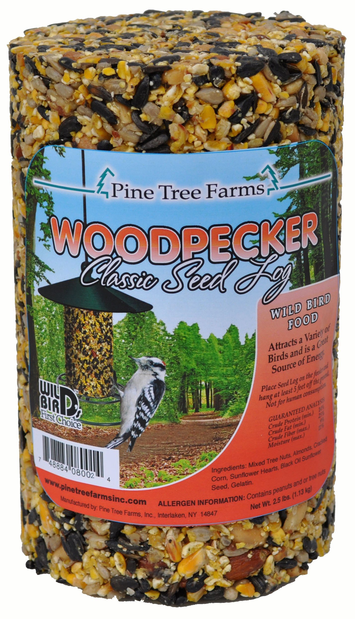 Pine Tree Farms 8002 Woodpecker Classic Seed Log, 76-Ounce