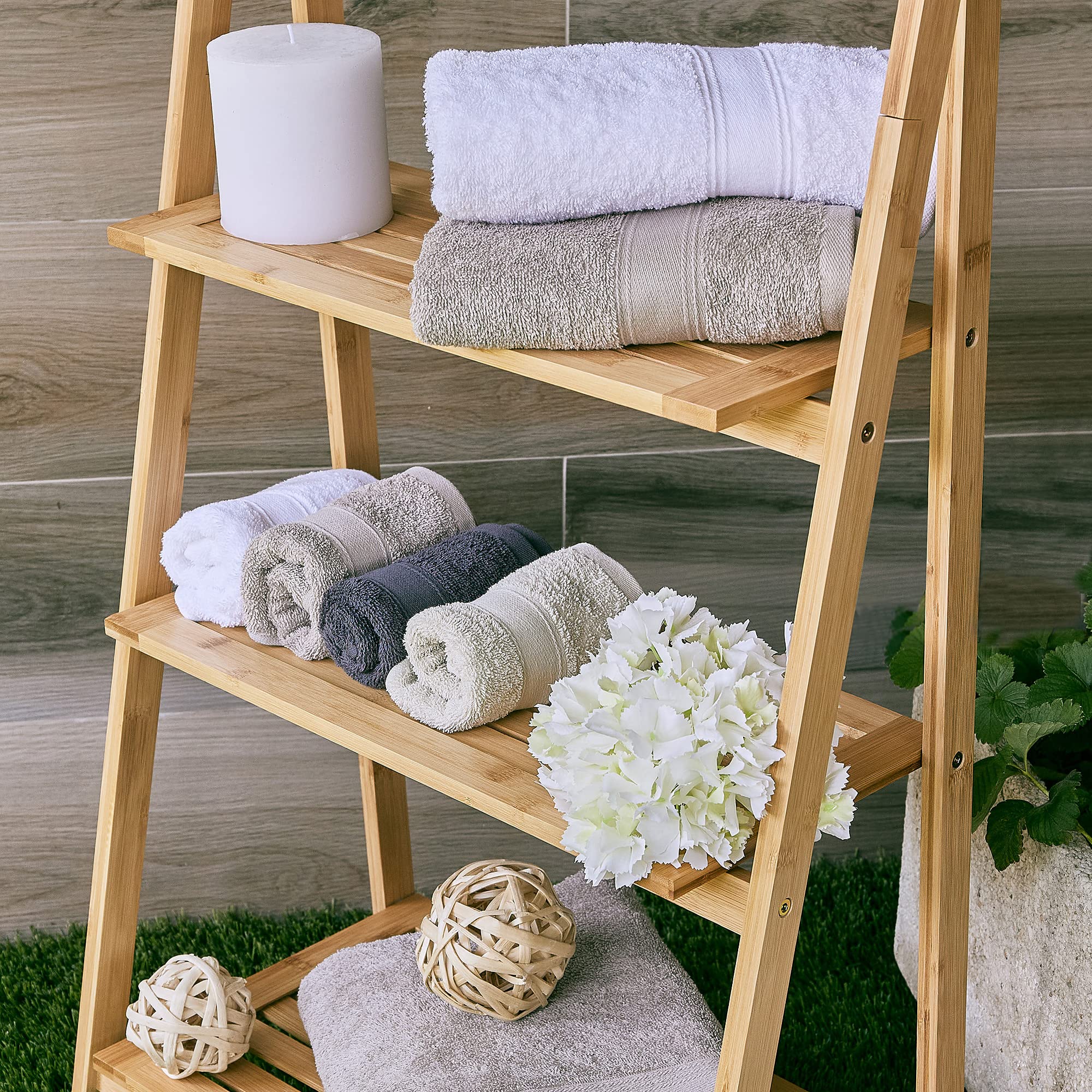 SET DI 6 ASCIUGAMANI DI CORTESIA 100% cotone TORTORA