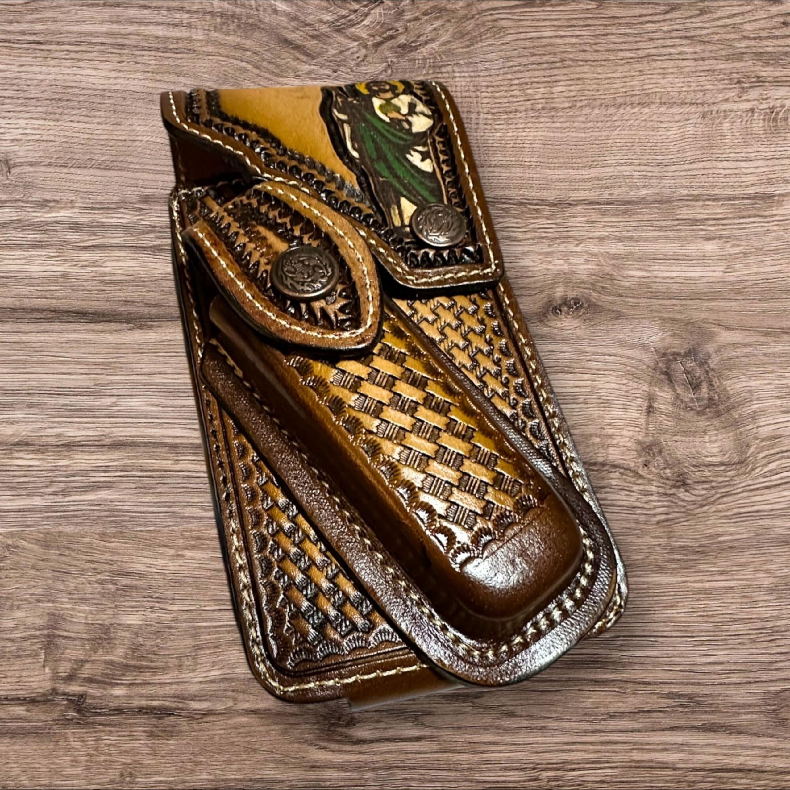 Amazon.com: Western Stakes Western Leather Phone Holster with Knife Holder Hand Tooled Cowboy Design Made in Mexico Belt Clip Case for Smartphones Rodeo Style EDC : Cell Phones & Accessories Amazon.com: Western Stakes Western Leather Phone Holster with Knife Holder Hand Tooled Cowboy Design Made in Mexico Belt Clip Case for Smartphones Rodeo Style EDC : Cell Phones & Accessories