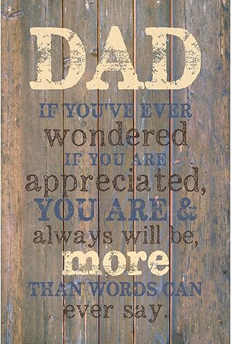 DEXSA Placa de madera para papá, fabricada en los Estados Unidos, 6 x 9 pulgadas, elegante marco vertical para decoración de pared y mesa, caballete