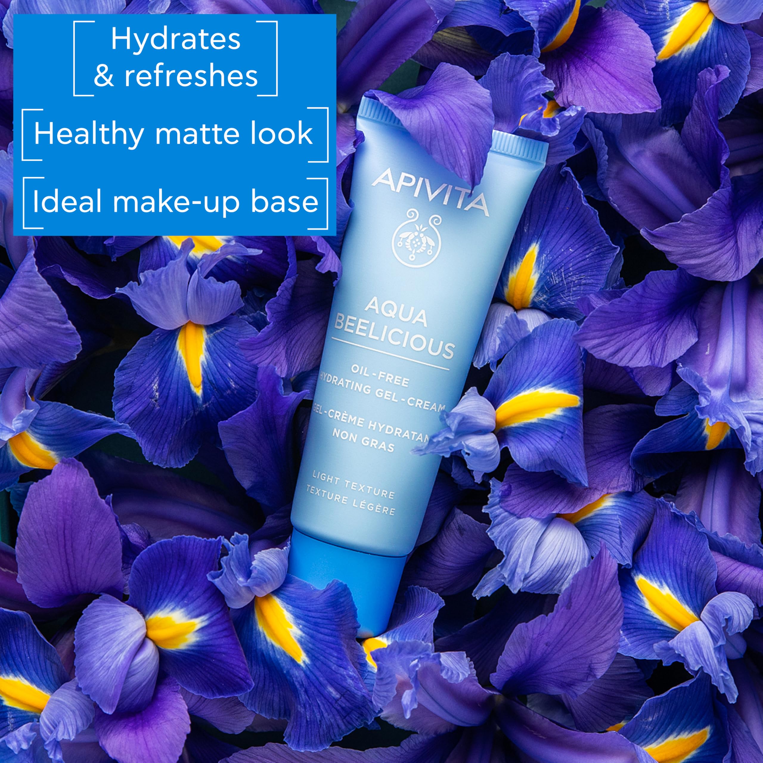 Apivita Aqua Beelicious Oil-Free Moisturizer 40ml, Natural Face Moisturizer for Oily Skin with Honey & Flowers, Dewy skin - Image 2