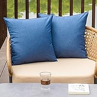 Vista 15 de NiNi ALL Juego de 2 fundas de almohada impermeables para exteriores, decorativas, casa de campo, jardín, fundas de cojín sólidas para patio, tienda