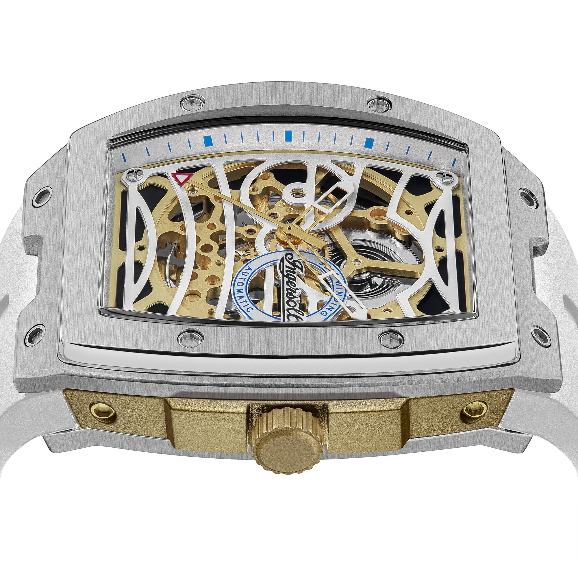 Ingersoll The Challenger orologio automatico da uomo da 42 mm con quadrante blu e cinturino in poliuretano blu