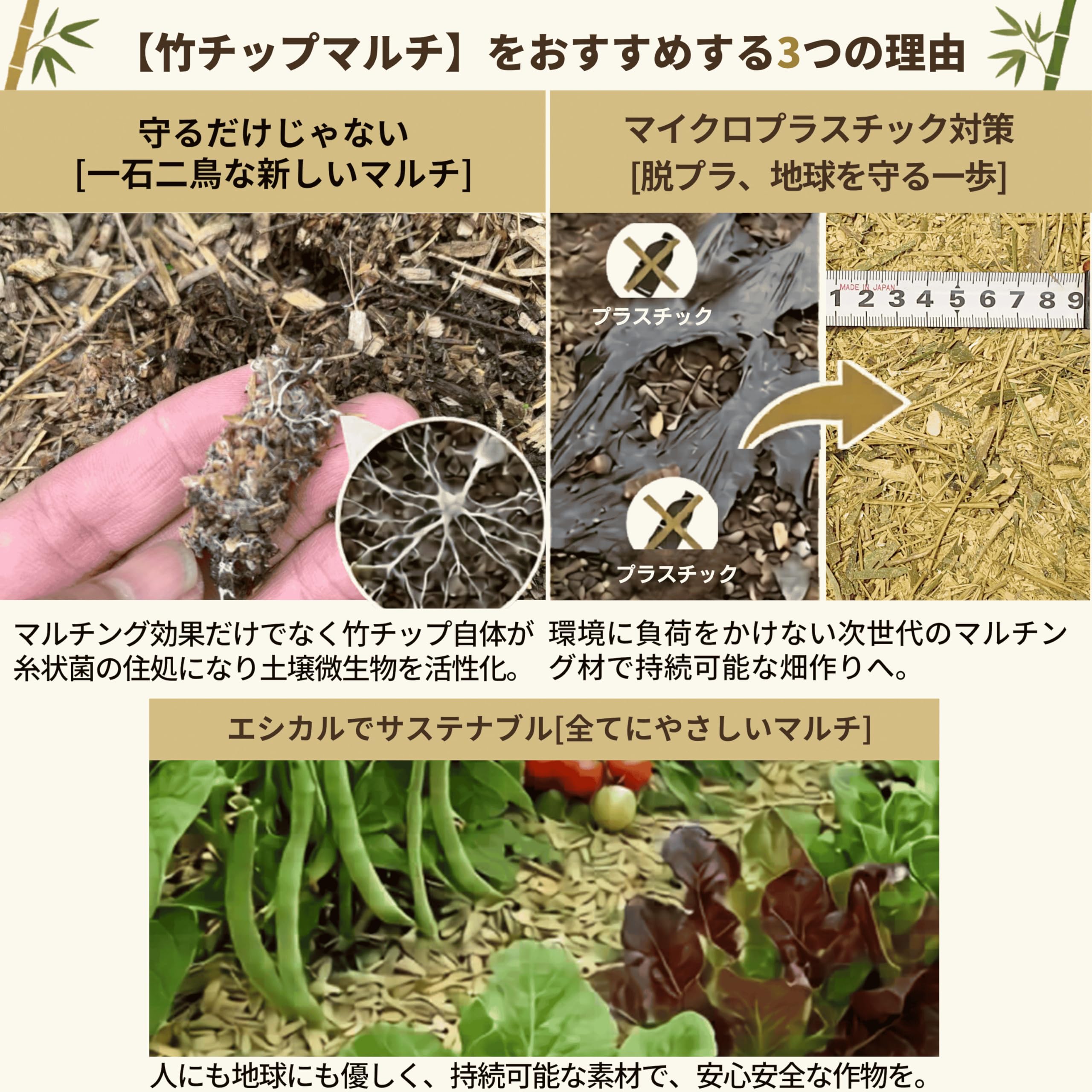 Amazon.co.jp: たけふぁむ 山口県岩国産 竹チップマルチ 2L (お試し