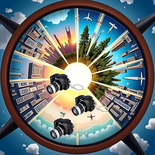 Miniatura 7 de JJLFresheners 3 llaveros para cámara con sonido, llavero de decoración, cartera, colgante de mini diseño, lindo anillo novedoso, llavero colgante