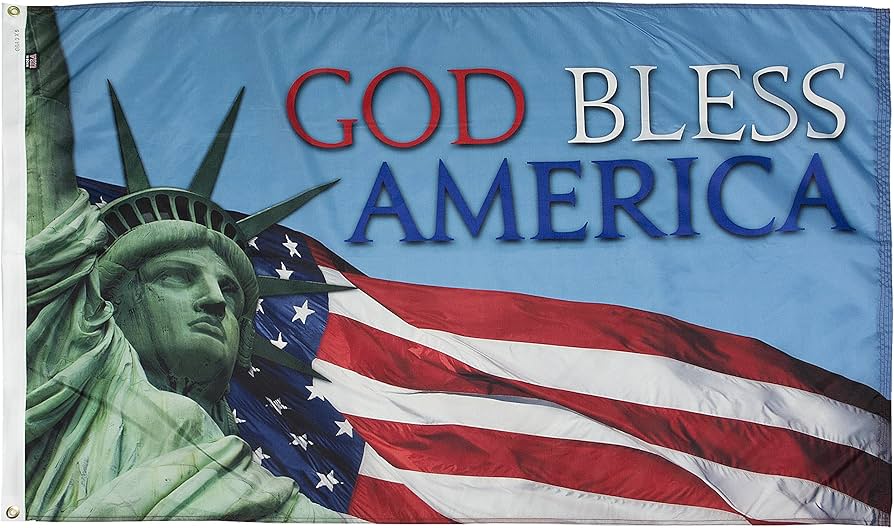 壁飾り　GOD BLESS 星条旗　AMERICA God Bless America Dovetail Flag Wall Sign - 6x8 - Country Village