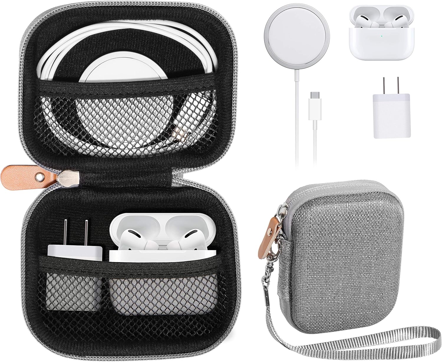 CaseSack All in one Case for iPhone MagSafe Charger, Battery Pack, AirPods Pro (2nd Generation)/AirPods Pro/AirPods Wireless Earbuds and Accessories.