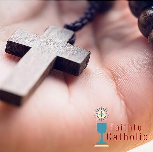 Miniatura 3 de Faithful Catholic Wooden Rosary - Rosary Beads Catholic for Men - Rosarios Catolicos Para Hombre (Wood Dark Brown)