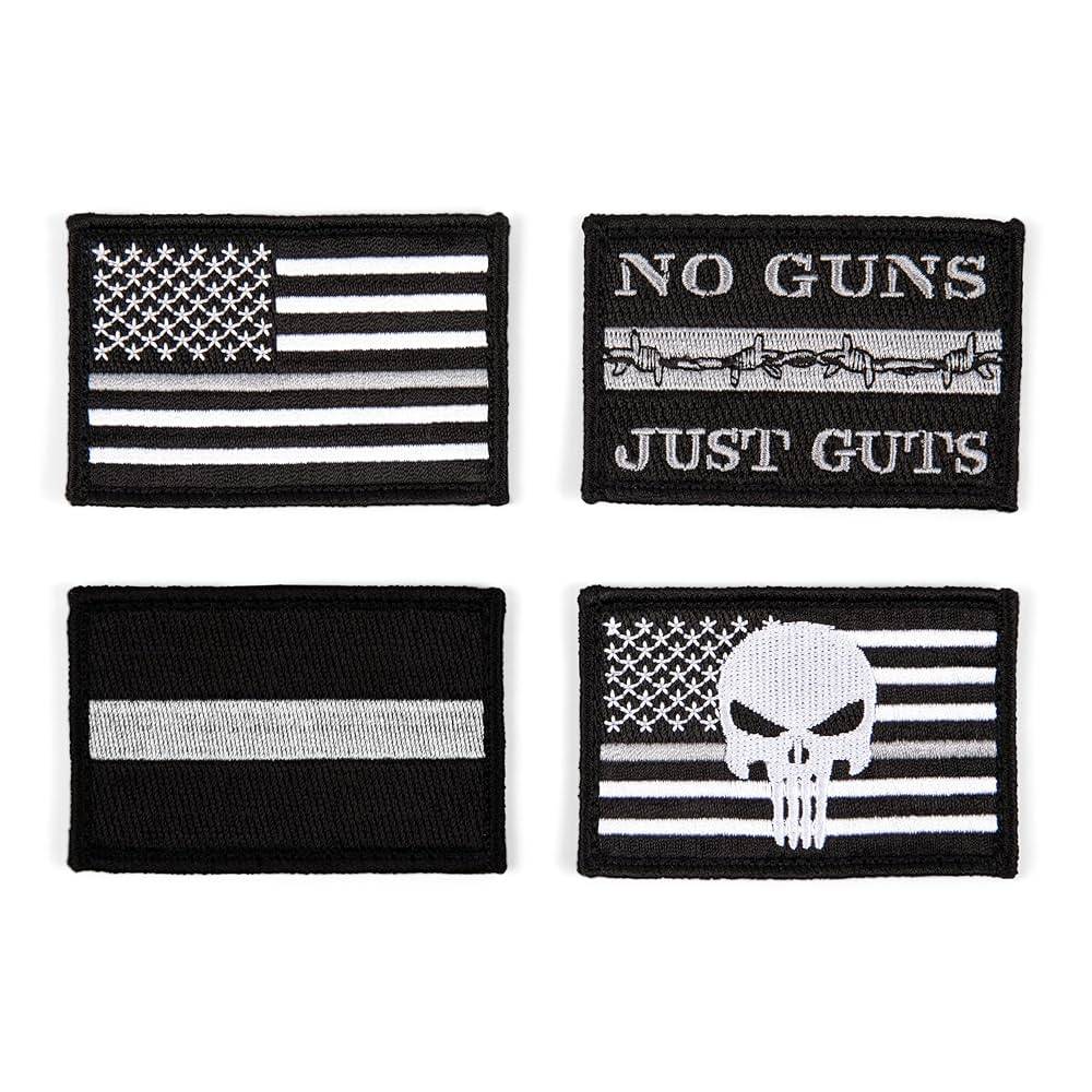 希少◎ 80's scott officer patch work knit Amazon.com: Great 1 Thin Grey-Gray Line American Flag Patch