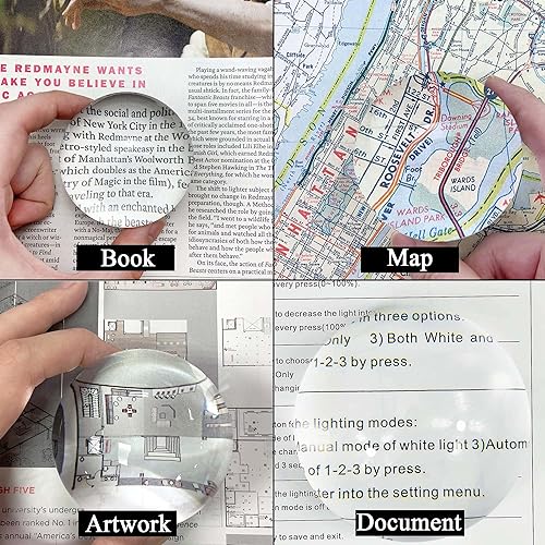 Miniatura 4 de MagDepo - Lupa iluminada para lectura de mapas de lectura y documentos, pisapapeles