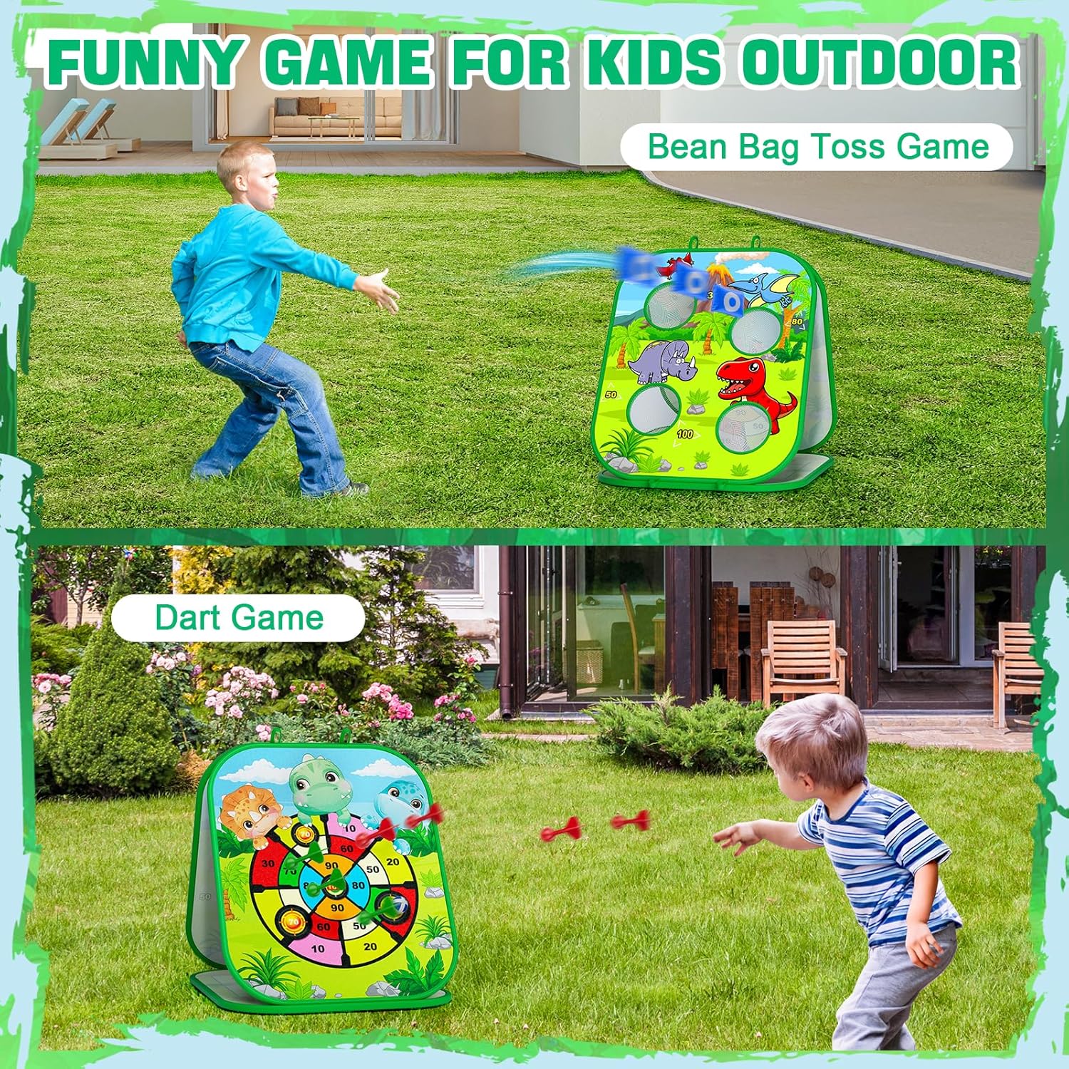 Bean Bag Toss Game for Kids, Cornhole Board Toddler Toys for Kids Party Activity and Outdoor Yard Backyard, Birthday Gift or Christmas for Aged 3 4 5 6 7 8 Year Old Boys - Image 3