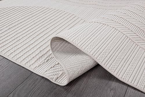 Miniatura 5 de CAMILSON Micro Loop - Alfombra moderna de lujo con arco geométrico de 5 x 7 pies, suave, resistente a las manchas, fácil limpieza, no desprende