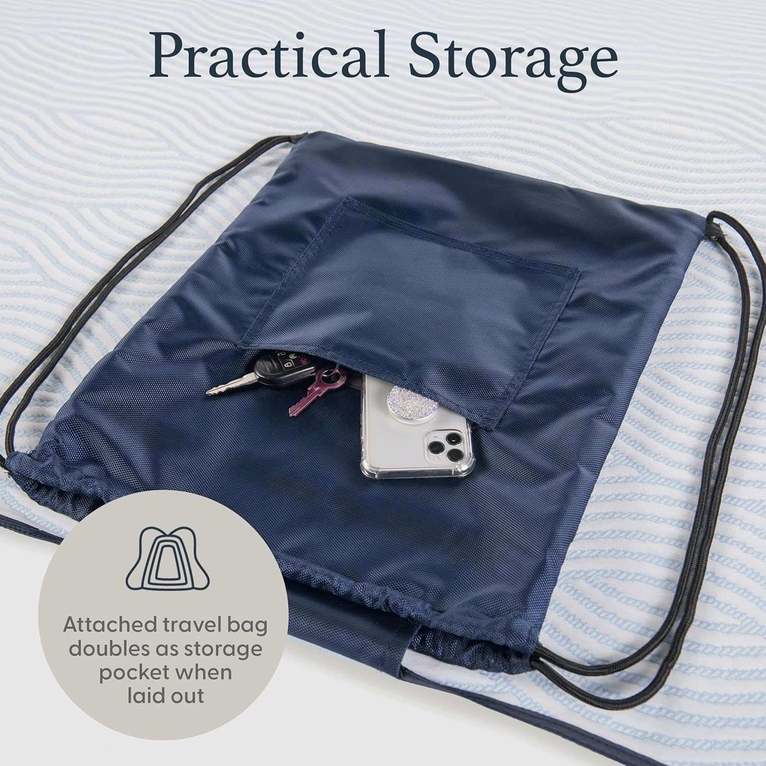 POP 'N GO Voyager Blankets - Waterproof Picnic Blanket W/Sand & Ground Stakes - Beach & Outdoor Blanket, Foldable W/Travel Bag - Picnic Supplies