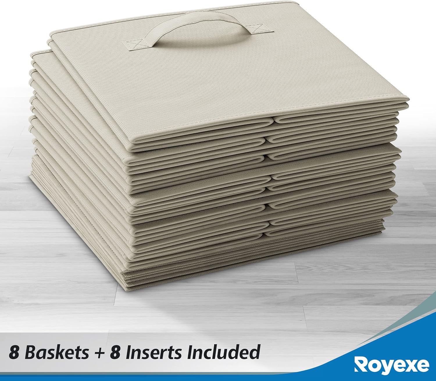 Cube Storage Baskets For Organizing - 11 Inch - Set of 8 Heavy-Duty Storage Cubes For Storage and Organization. Makes The Perfect Bins For Cubby Storage Boxes Or Cube Storage Organizer (Beige)