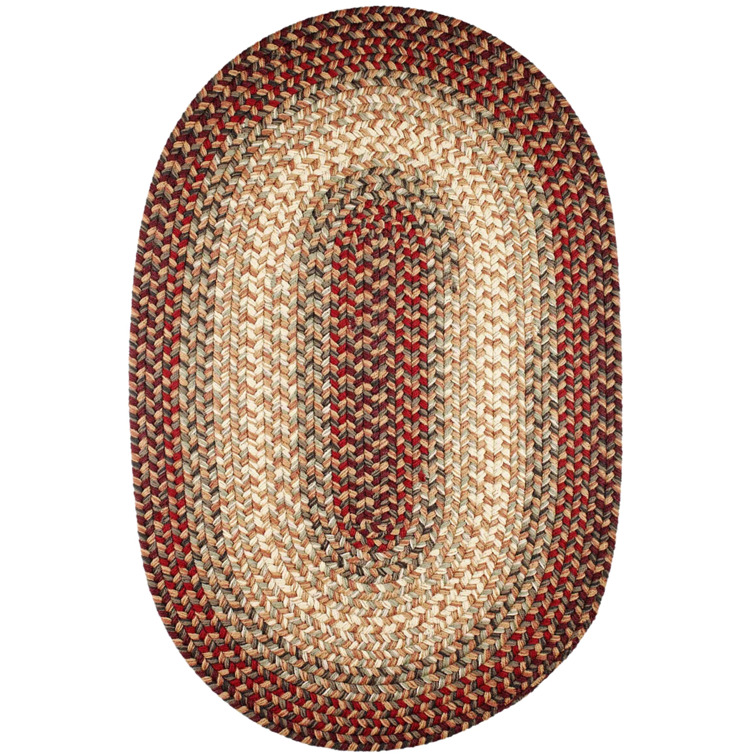 Rhody Rug Easy Living EL73 Spanish Red 2' x 4' Oval Runner - Braided Area Rug, Home Decor, Floor Mat or Bedroom Rug - Easy Care, Ideal for High