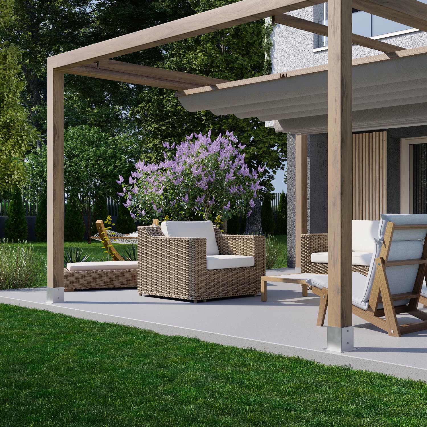TRIBECCO® Casquillo atornillable para postes de madera cuadrados, galvanizado en caliente, 160 x 160 mm, casquillo de suelo, soporte para vallas, placa de suelo, fijación