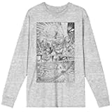Attack On Titan Art Drawing 9 Titans War with Raven Adult Heather Gray Long Sleeve Tee