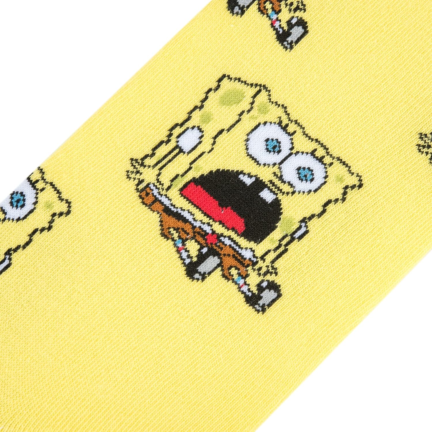 Cool Sock - SpongeBob SquarePants Surprised Face Crew Socks - Official Nickelodeon Funny Cartoon Gift - Size Large for Men & Women- Novelty Crazy Socks - Comfy Cotton Blend - Fun for TV Fans, Teens - Image 4