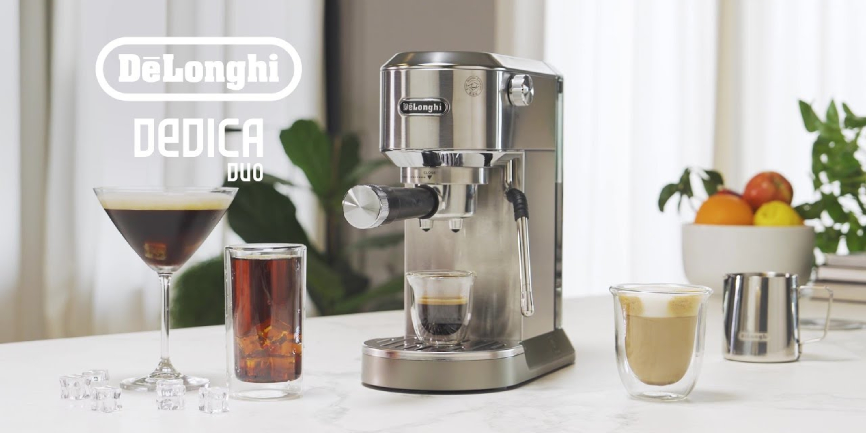 De'Longhi Dedica Duo Cold Brew Espresso Machine with Milk Frother De'Longhi Dedica Duo Cold Brew Espresso Machine with Milk Frother