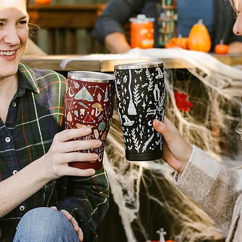 Miniatura 3 de ORCA Vaso térmico de Halloween de 27 onzas con tapa para bebidas calientes y frías, acero inoxidable con tapa abatible de cuento de ballenas