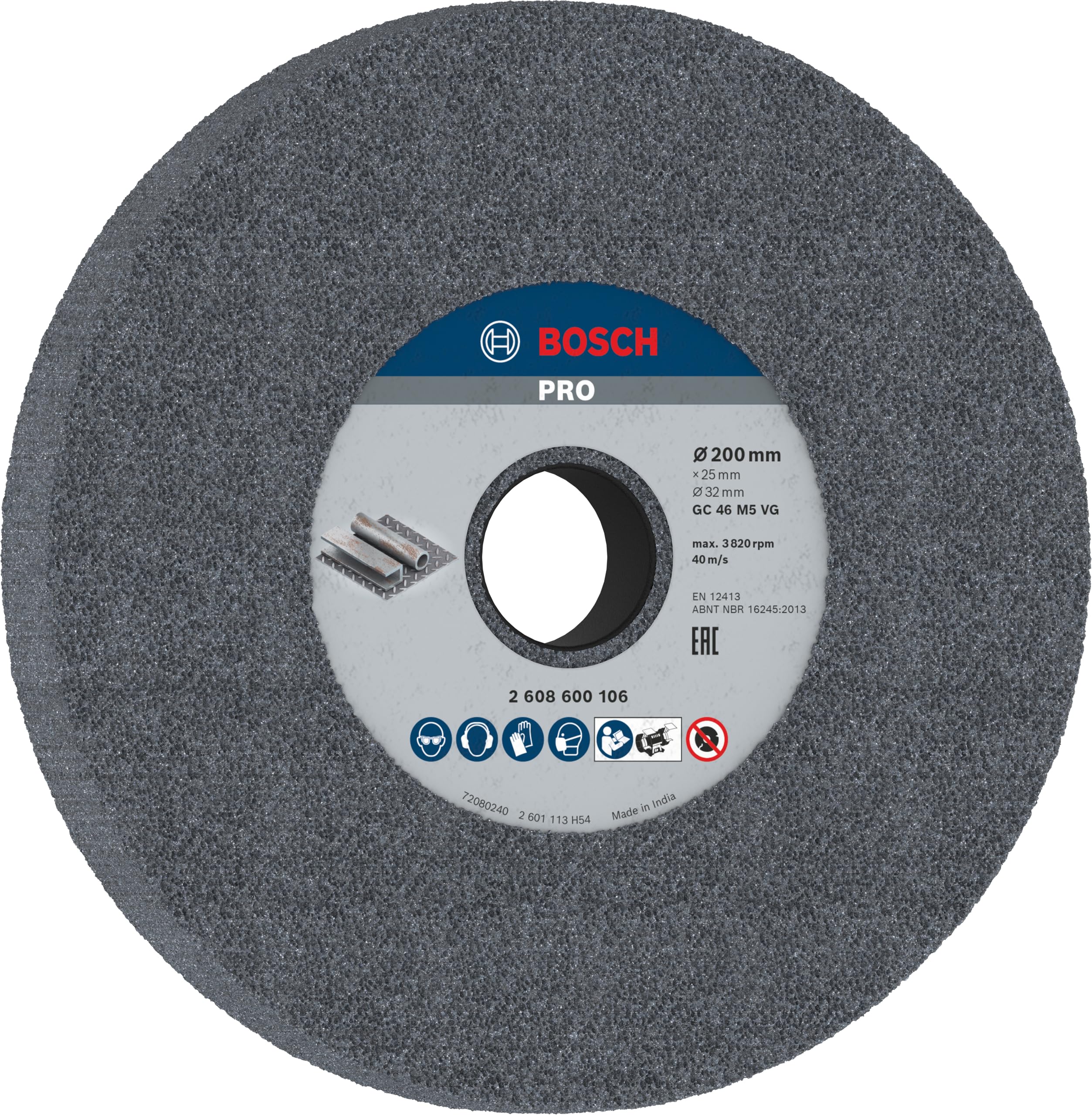 Bosch 2 608 600 106 - Disco de amolar para esmeriladoras dobles - 200 mm, 32 mm, 46 (pack de 1)