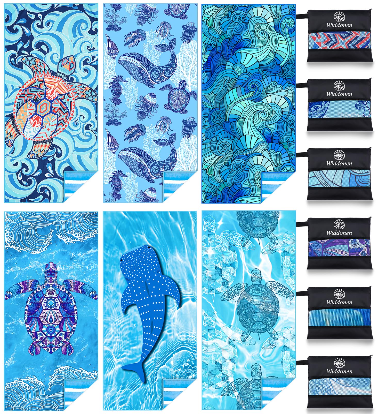 Thin Microfiber Lightweight Beach Towel Sand Free Quick Dry Absorbent Compact Towels for Swimming Pool Camping Beach Accessories Large Easy Pack Travel Things for Vacation Essentials Gift Adults