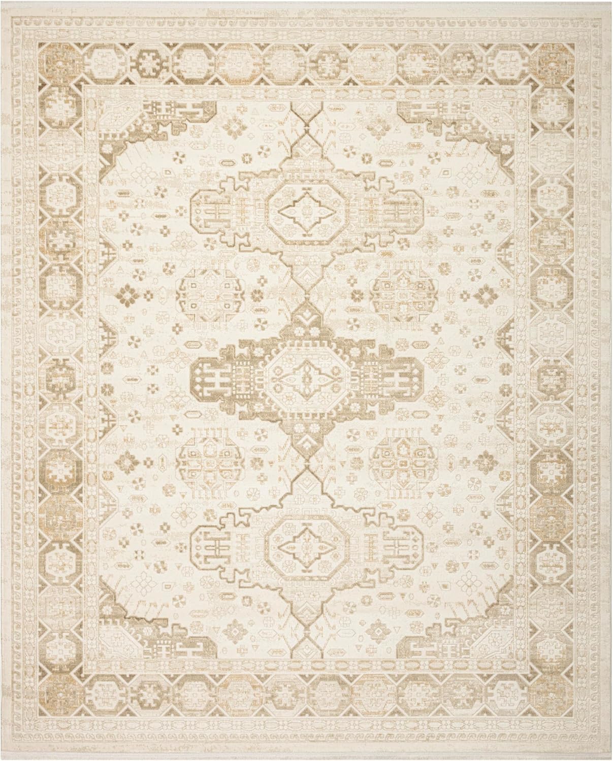 Nourison Home Pardis Ivory Beige 7'10" x 9'10" Area Rug - Easy Clean, Non Shedding, Bed Room, Living Room, Dining Room, Kitchen (8' x 10')