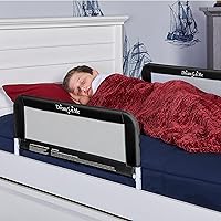 Vista 2 de Dream On Me Riel de cama ajustable de malla ligera con tela de malla transpirable en negro, 2 unidades (paquete de 1)