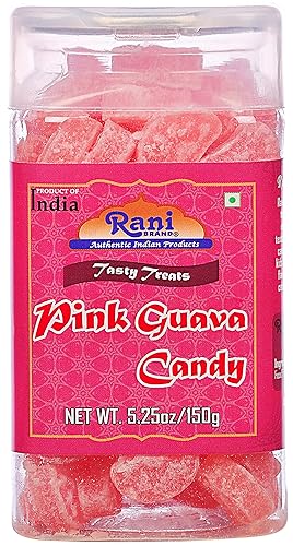 Rani - Caramelo de guayaba rosa de 5.25 onzas (5.29 oz) sellado al vacío, parte superior fácil de abrir, recipiente resellable  Indian Tasty Treats