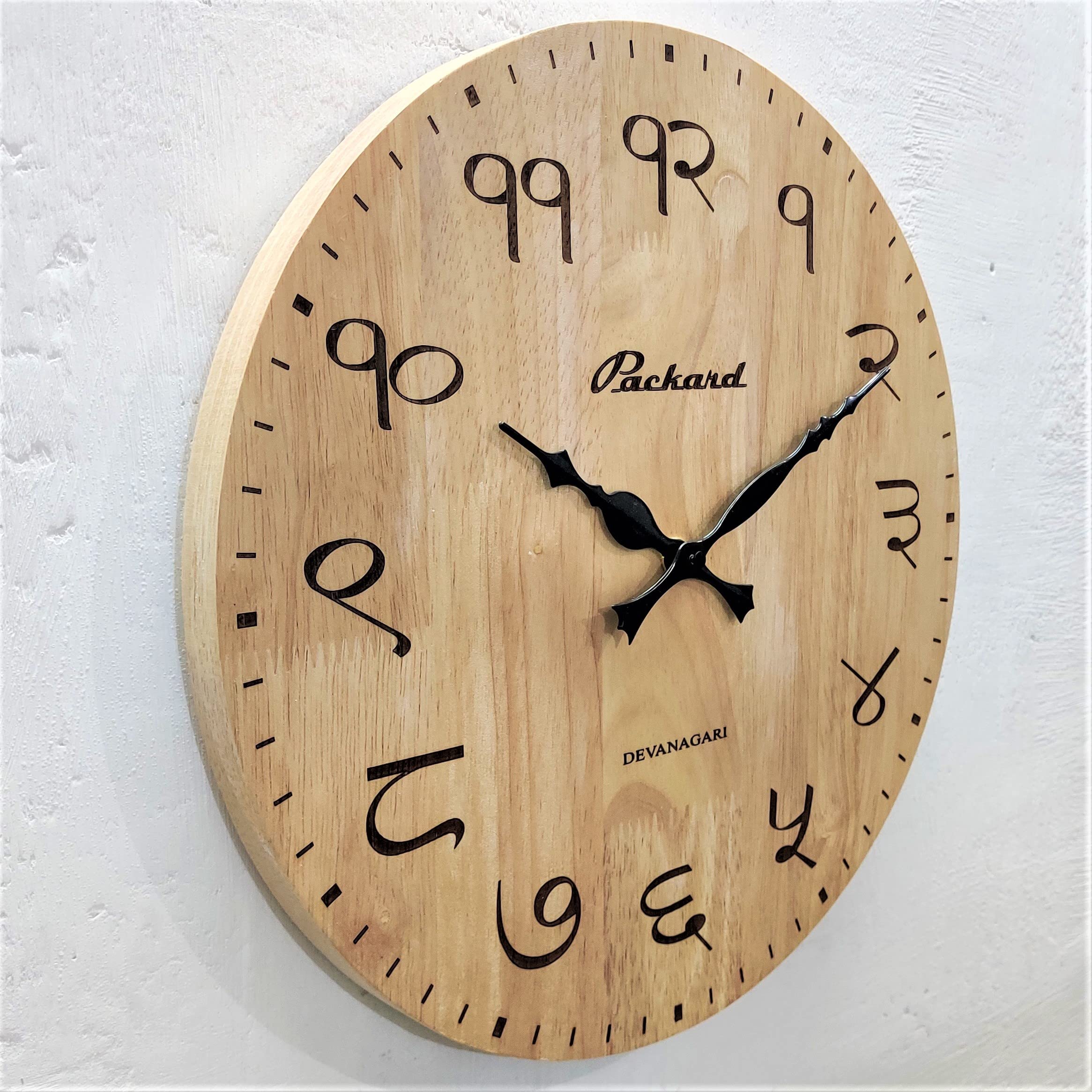 (LC 303 Wooden Clocks in Indian Languages Bangla, Devanagari, Gujrati, Gurmukhi, Kannada, Malayalam, Odia, Tamil, Telugu, Urdu, Sindhi ('Devanagari)